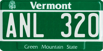 VT license plate ANL320