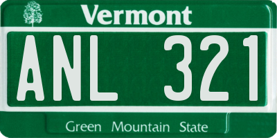 VT license plate ANL321