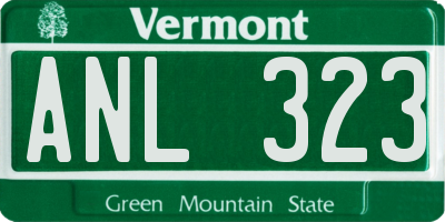 VT license plate ANL323