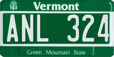 VT license plate ANL324