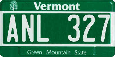 VT license plate ANL327
