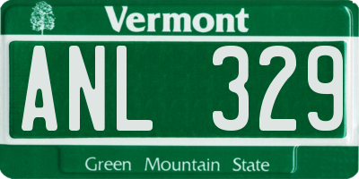 VT license plate ANL329