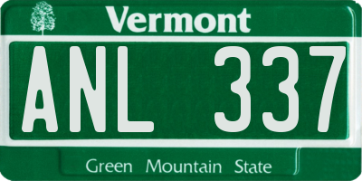 VT license plate ANL337