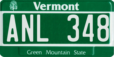 VT license plate ANL348