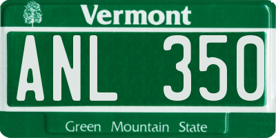 VT license plate ANL350