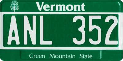 VT license plate ANL352