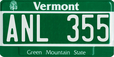VT license plate ANL355