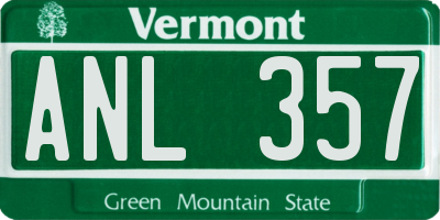 VT license plate ANL357