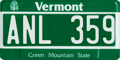 VT license plate ANL359