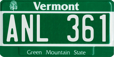 VT license plate ANL361