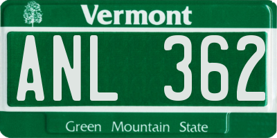 VT license plate ANL362
