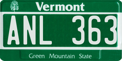 VT license plate ANL363