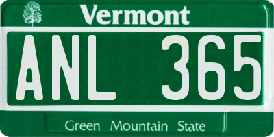 VT license plate ANL365