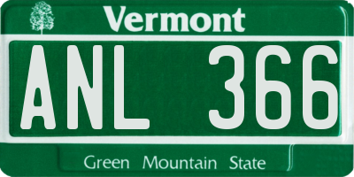 VT license plate ANL366
