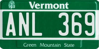 VT license plate ANL369