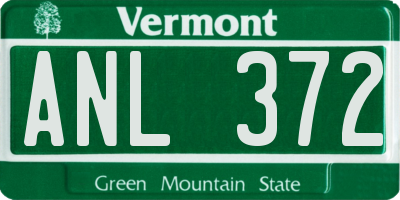 VT license plate ANL372