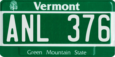 VT license plate ANL376