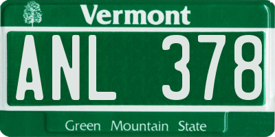 VT license plate ANL378