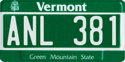 VT license plate ANL381
