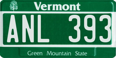VT license plate ANL393