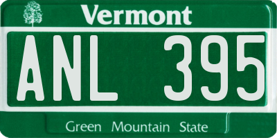 VT license plate ANL395