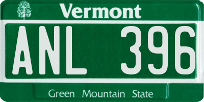 VT license plate ANL396
