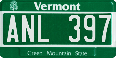 VT license plate ANL397