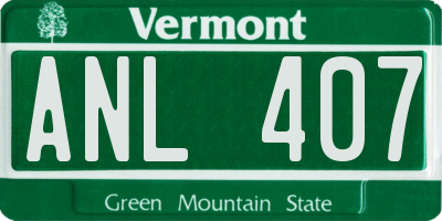 VT license plate ANL407