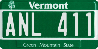 VT license plate ANL411