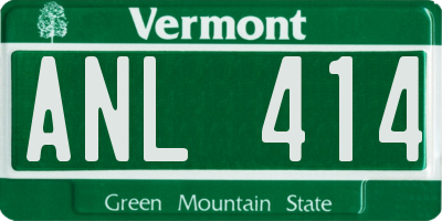 VT license plate ANL414