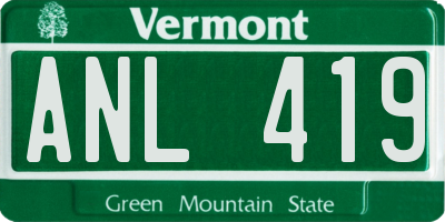 VT license plate ANL419