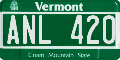 VT license plate ANL420