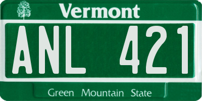 VT license plate ANL421