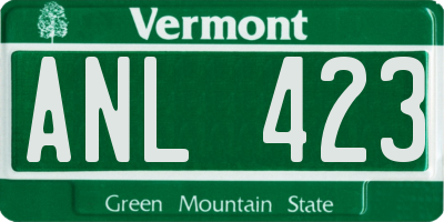 VT license plate ANL423