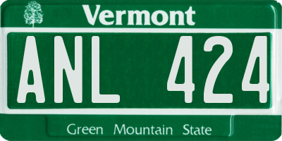 VT license plate ANL424