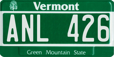 VT license plate ANL426