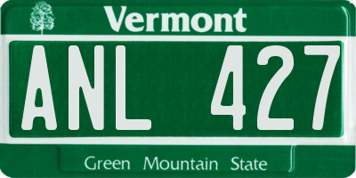 VT license plate ANL427