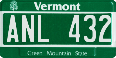 VT license plate ANL432