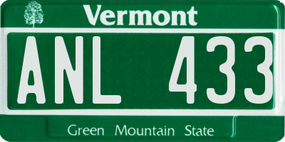 VT license plate ANL433