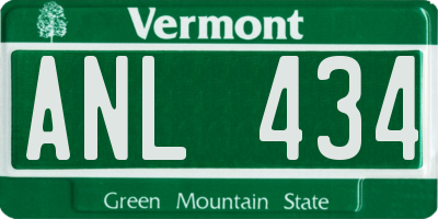 VT license plate ANL434