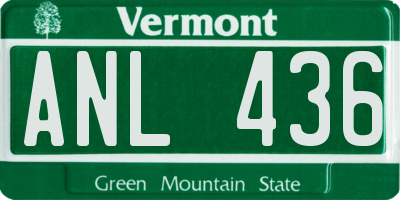 VT license plate ANL436