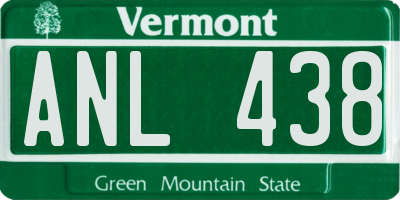 VT license plate ANL438