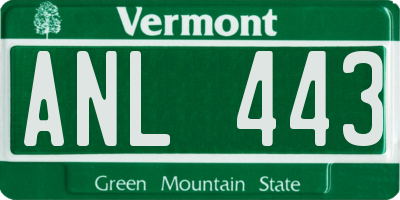 VT license plate ANL443