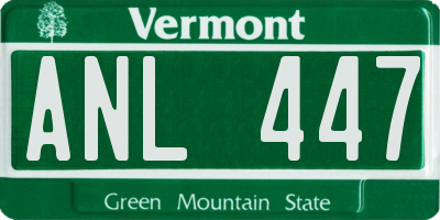 VT license plate ANL447