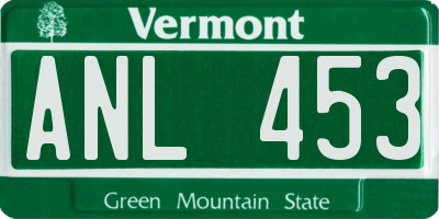 VT license plate ANL453