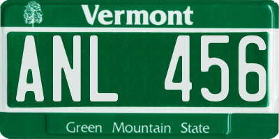 VT license plate ANL456