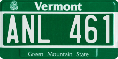 VT license plate ANL461