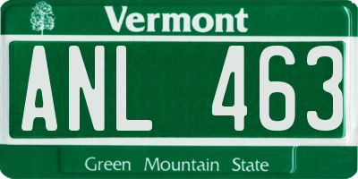 VT license plate ANL463
