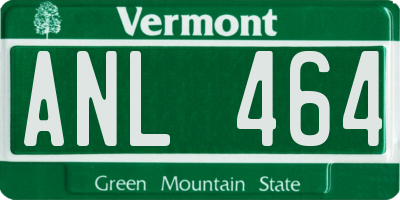 VT license plate ANL464