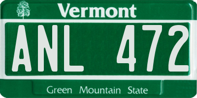 VT license plate ANL472